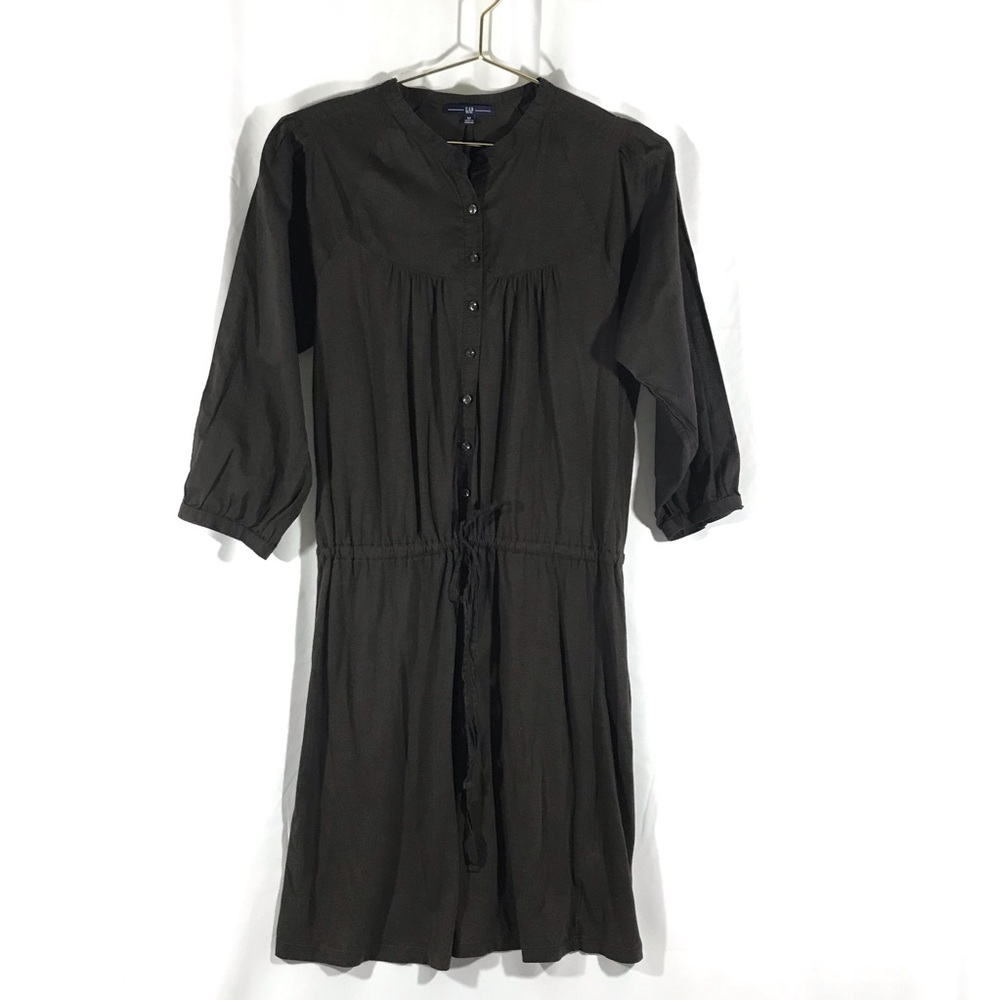 ❌SOLD❌ NWOT GAP Brown Tie-Waist Shirtdress - Picture 4 of 7
